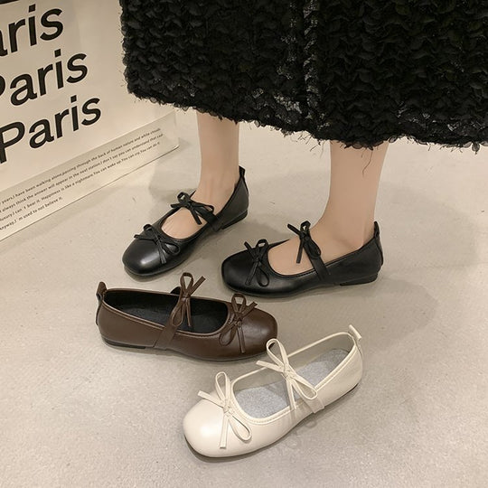 Damen Ballerinas mit dekorativer Schleifenverzierung EB
