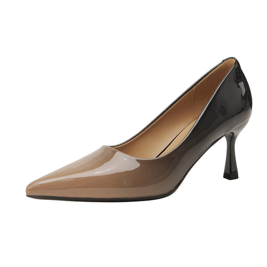Damen trendige High Heels mit spitz zulaufender Silhouette und glänzender Oberfläche EB