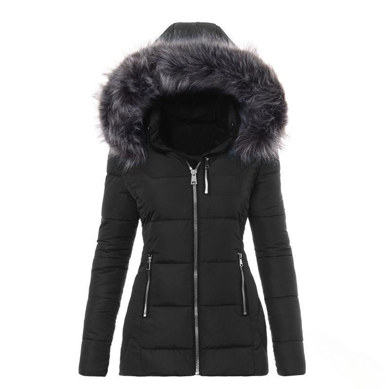 Damen Winterjacke mit abnehmbarem Kunstpelzkragen EB