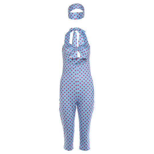 Damen Verspielter Polka-Dots Einteiler mit Band EB