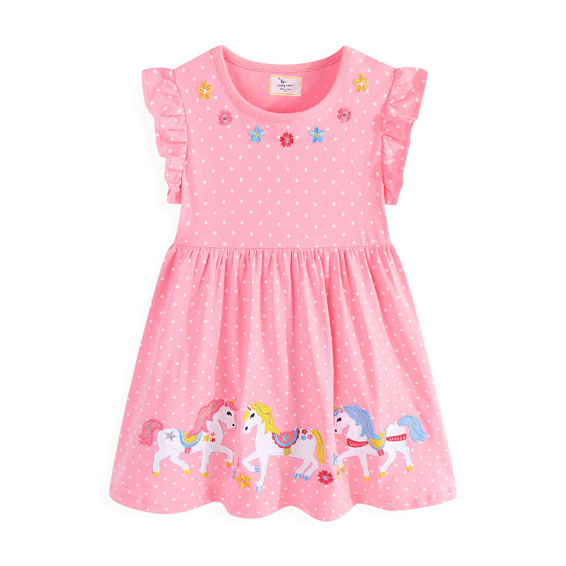 Mädchen Sommerkleid mit bezauberndem Einhorn-Design EB