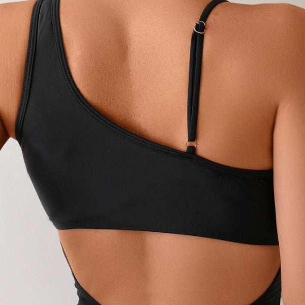 Damen Sportlicher Einteiler mit transparenten Einsätzen EB