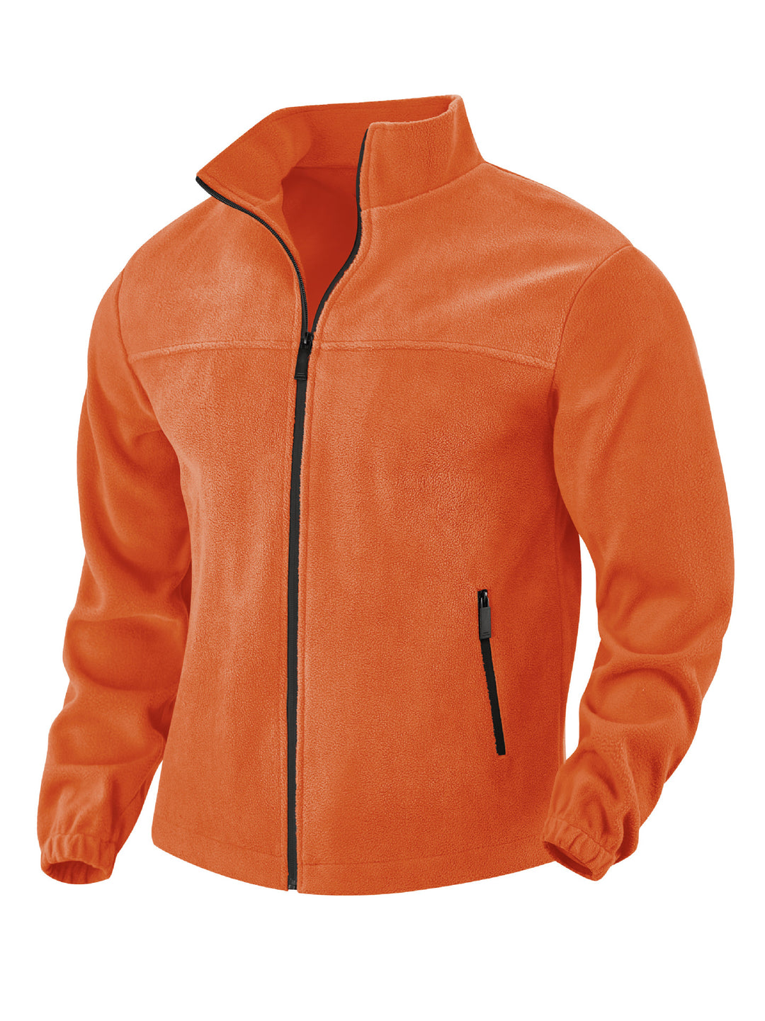 Herren nan warme Fleecejacke mit Reißverschluss, Stehkragen und Reißverschlusstaschen EB
