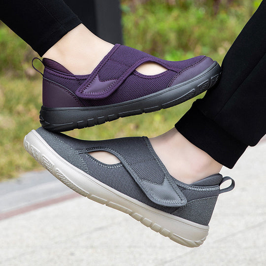Damen Atmungsaktive und leichte Freizeitschuhe mit flexiblem Klettverschluss EB