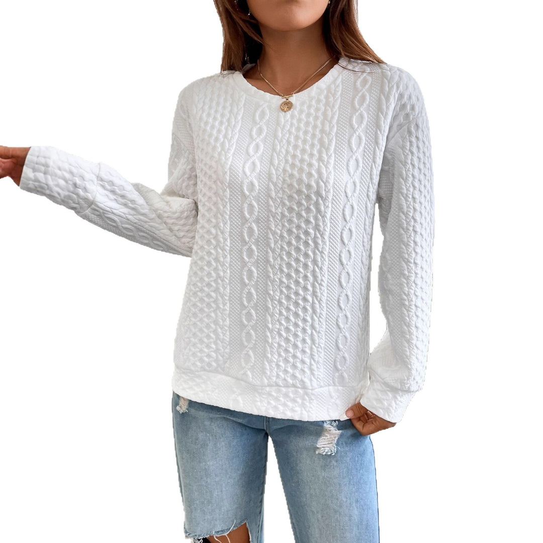 Damen Strickpullover mit strukturierter Oberfläche und lässigem Schnitt EB