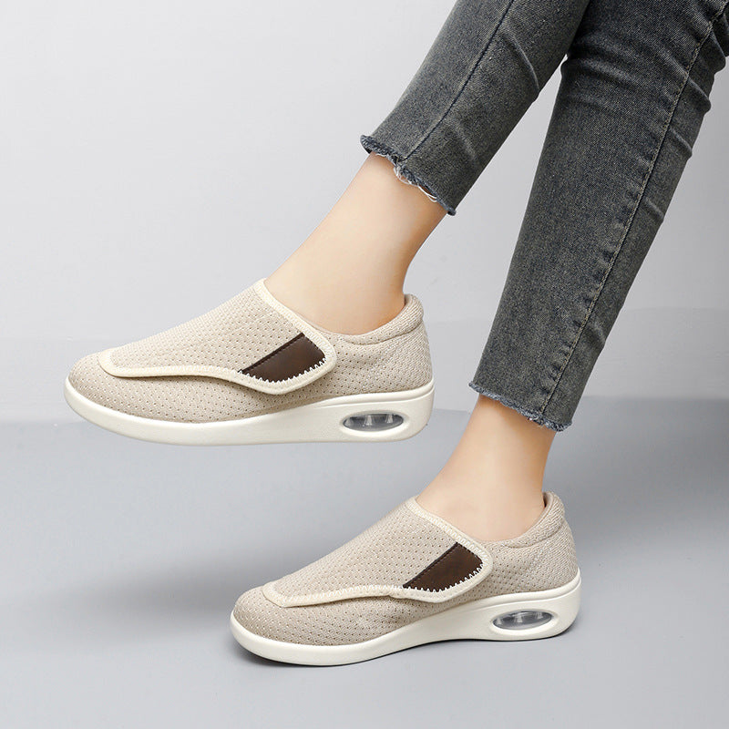 Damen Bequeme Slip-On Fitnessschuhe mit atmungsaktivem Mesh-Obermaterial EB