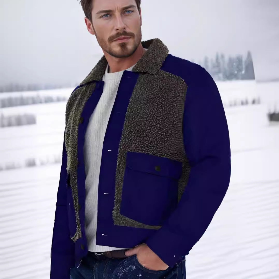 Herren etwas übergroße Jacke mit weichem Futter und praktischen Taschen EB