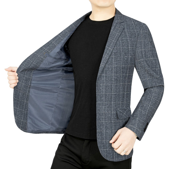 Herren Modernes Einreihiges City-Blazer mit aufgesetzten Taschen und leichter Halbfütterung EB