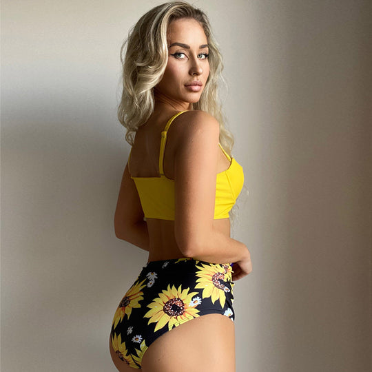 Damen Hochtaillierter Bikini mit eleganten Pudding-Schalen EB