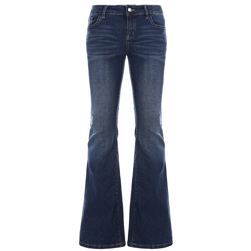Damen Schlagjeans mit hohem Bund und eleganter Waschung EB