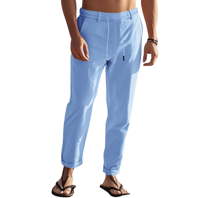 Herren lässige Freizeithose mit elastischem Bund und seitlichen Taschen EB