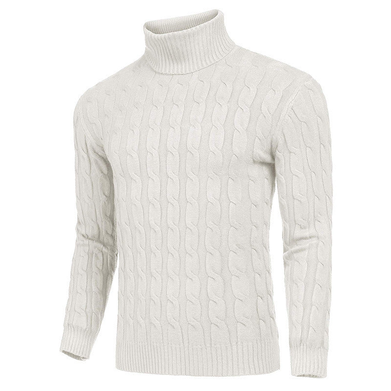 Herren modischer Rollkragenpullover mit strukturierter Strickoptik EB