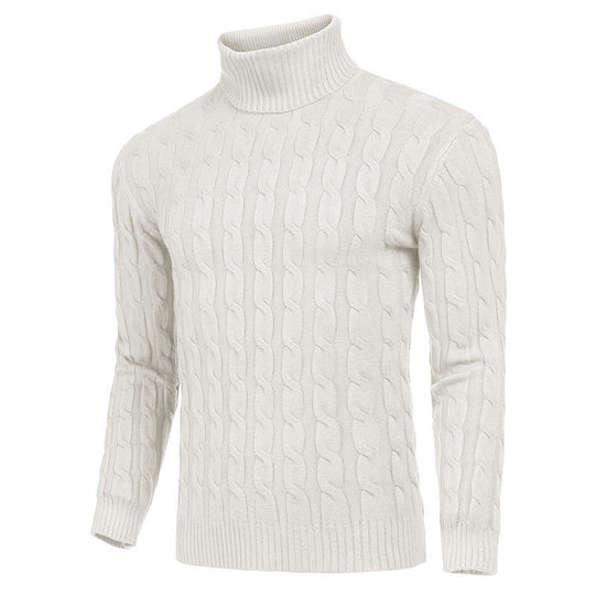 Herren modischer Rollkragenpullover mit strukturierter Strickoptik EB