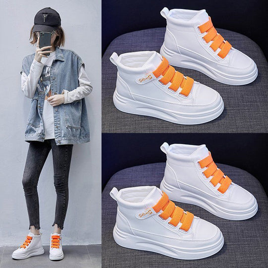 Damen High-Top Sneakers mit elastischem Klettverschluss und dämpfender Sohle EB