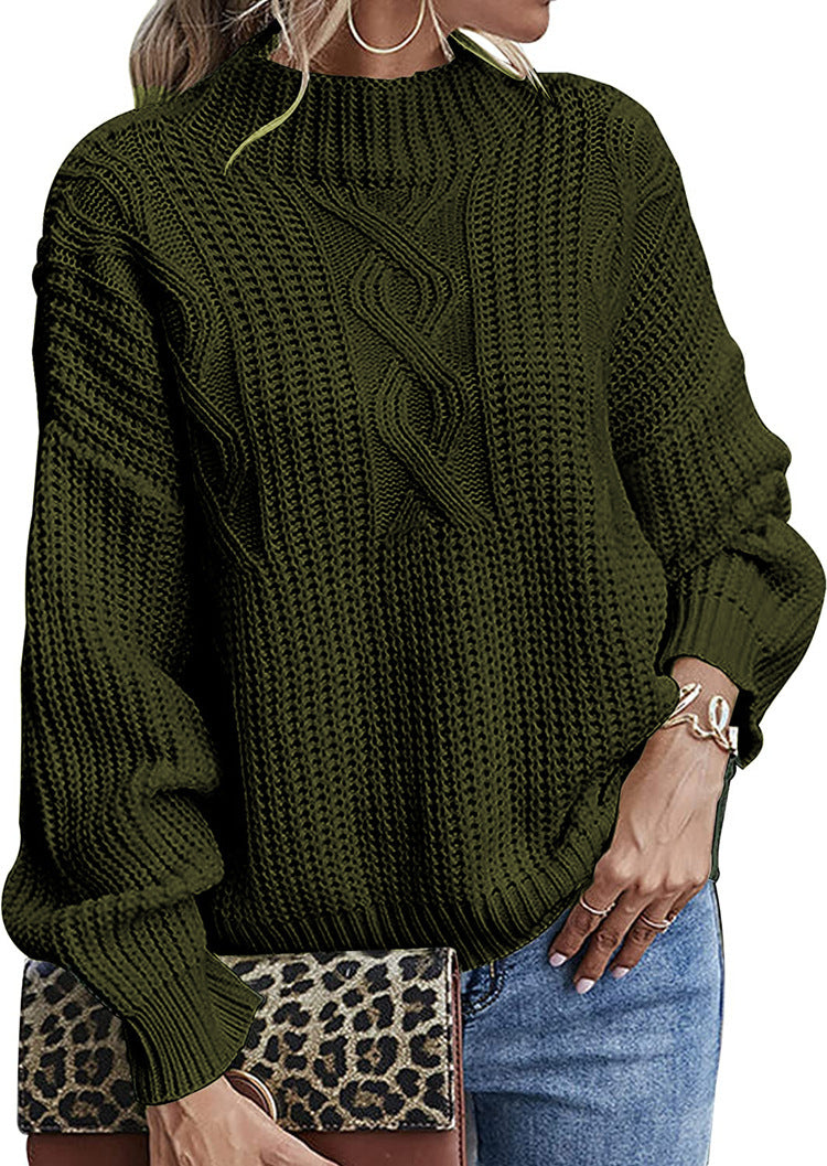Damen Strickpullover mit elegantem Zopfdesign und modernem Schnitt EB