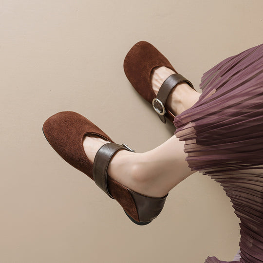 Damen Ballerinas mit modischem Leopardenmuster und eleganter Schnallenapplikation EB