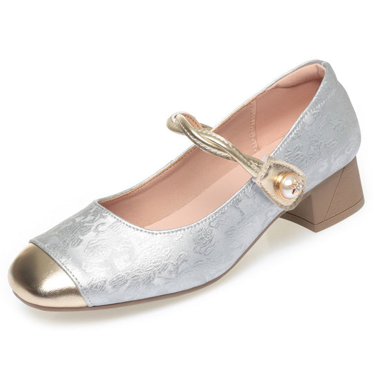 Damen Elegante Mary Jane Ballerinas mit modischem Riemchen und bequemer Sohle EB