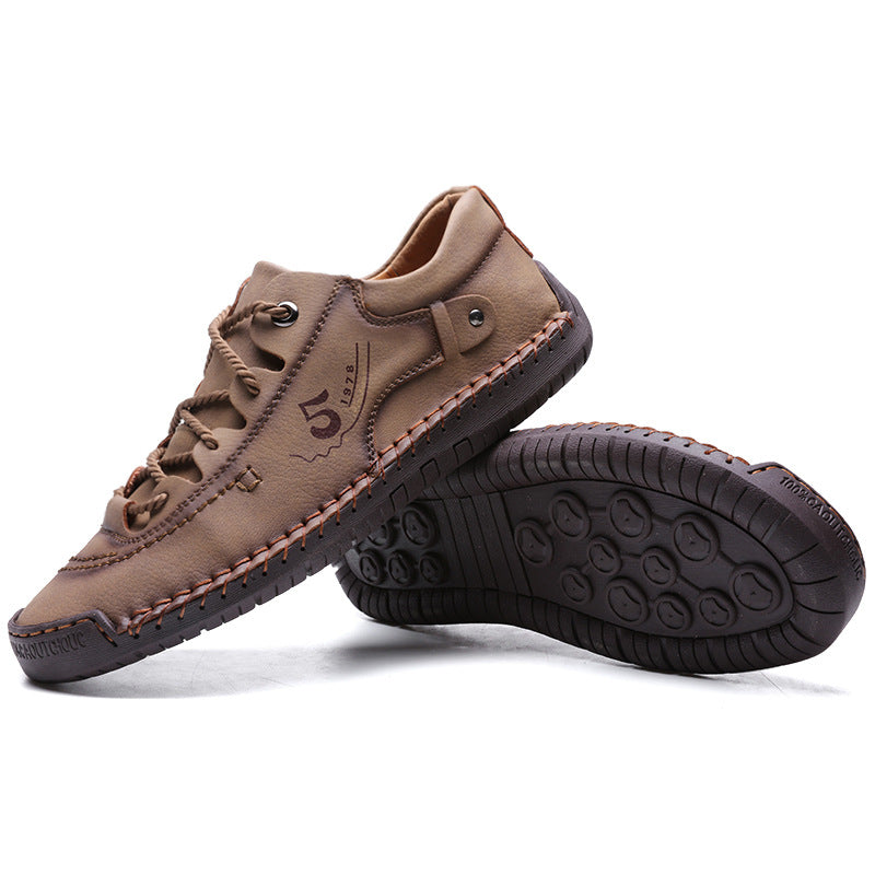 Damen bequeme Freizeitschuhe aus hochwertigem Leder mit rutschfester Sohle EB