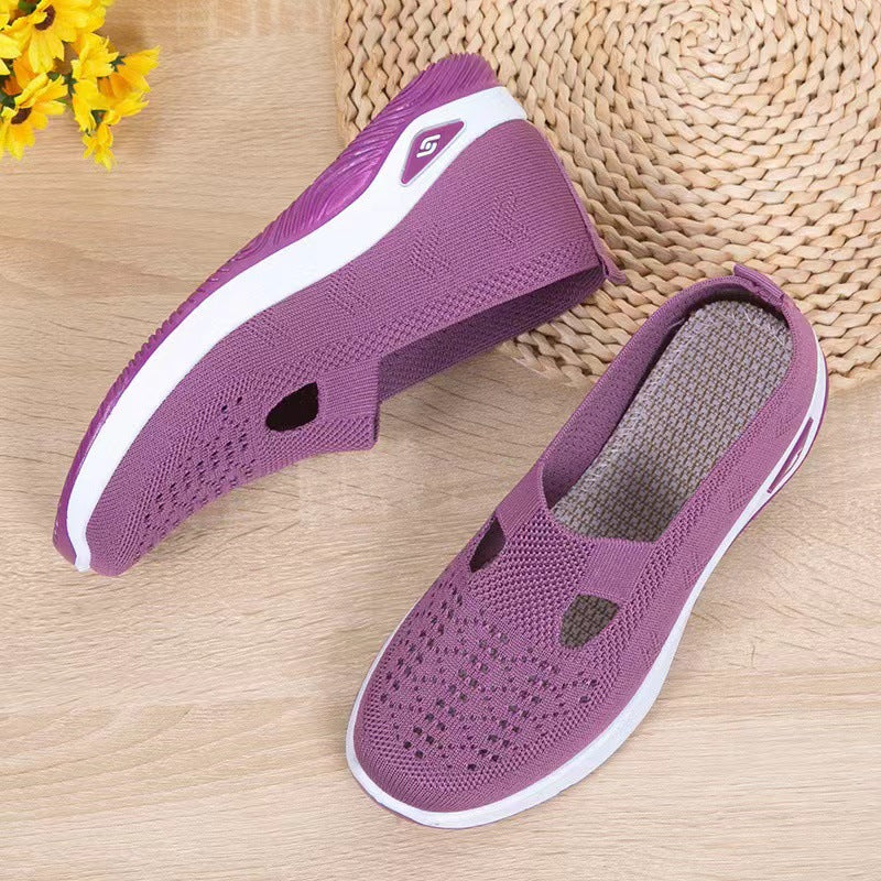 Damen Leichte und luftige Slip-On Sneakers mit elastischer Sohle EB