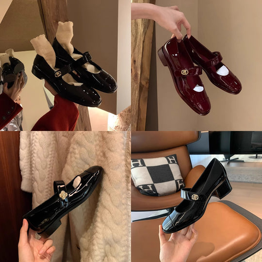 Damen Ballerinas mit eleganter Riemchenverzierung und modischem Kontrastdesign EB