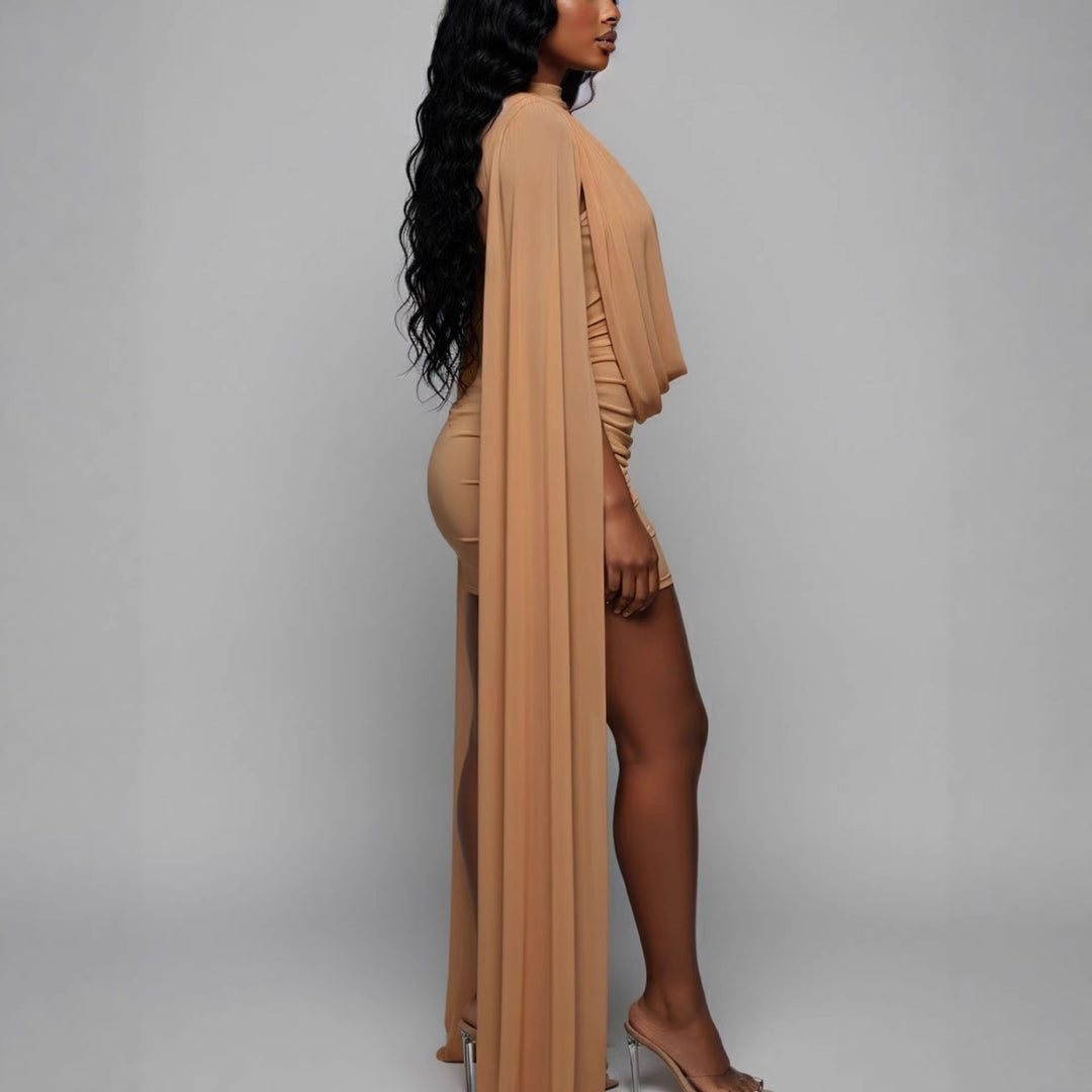 Damen Elegantes Wickelkleid mit fließendem Stoff und edlen Drapierungen EB