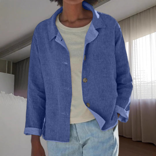 Damen Leichte Überwurfjacke mit strukturiertem Webmuster EB