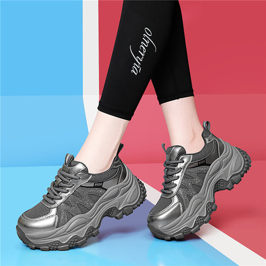 Damen Sportliche Chunky Sneakers mit atmungsaktivem Obermaterial und rutschfester Sohle EB