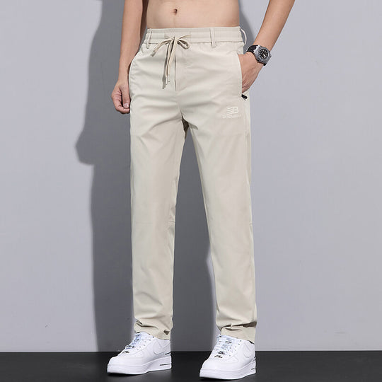 Herren Sportliche Freizeithose mit verstellbarem Kordelzug und seitlichen Reißverschlusstaschen EB