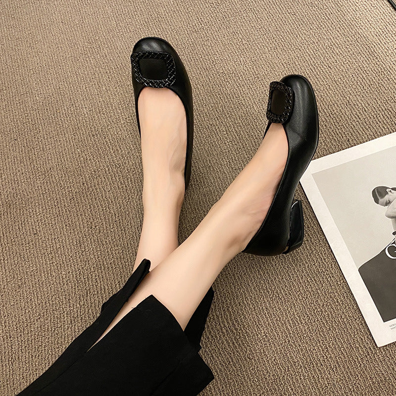 Damen Ballerinas mit modischem Schnallen-Design EB