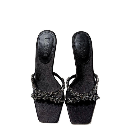 Damen Elegante High-Heel Sandalen mit funkelnden Strassdetails EB