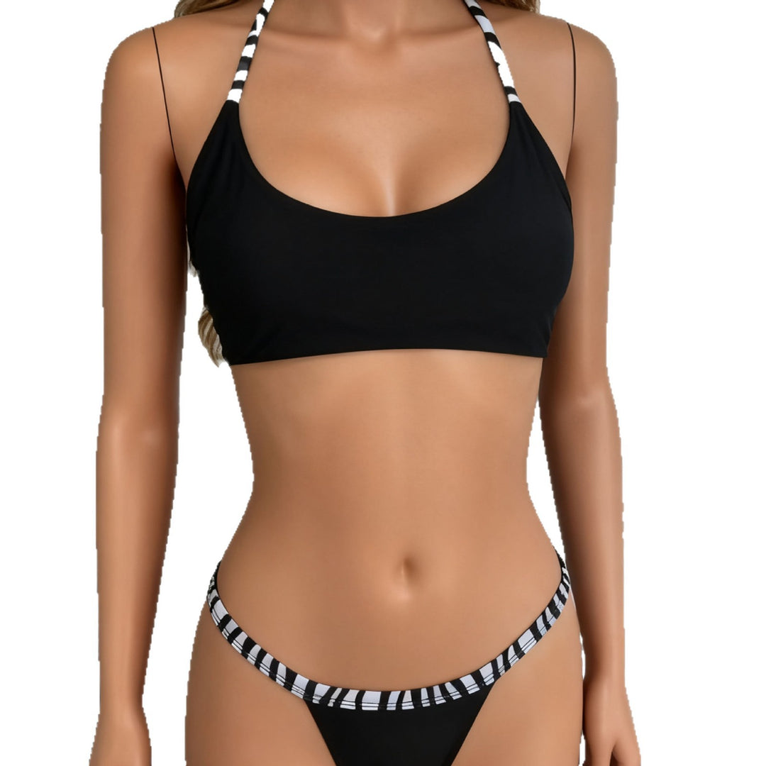 Damen Sportlicher Bikini mit innovativem Streifendesign EB