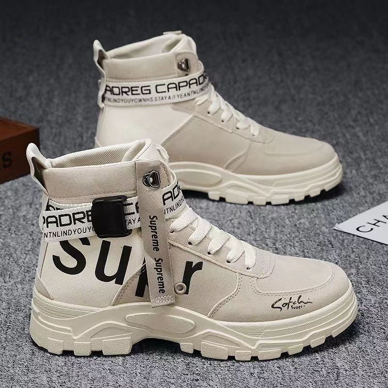 Damen Trendige High-Top Sneakers mit verstellbarem Knöchelriemen EB