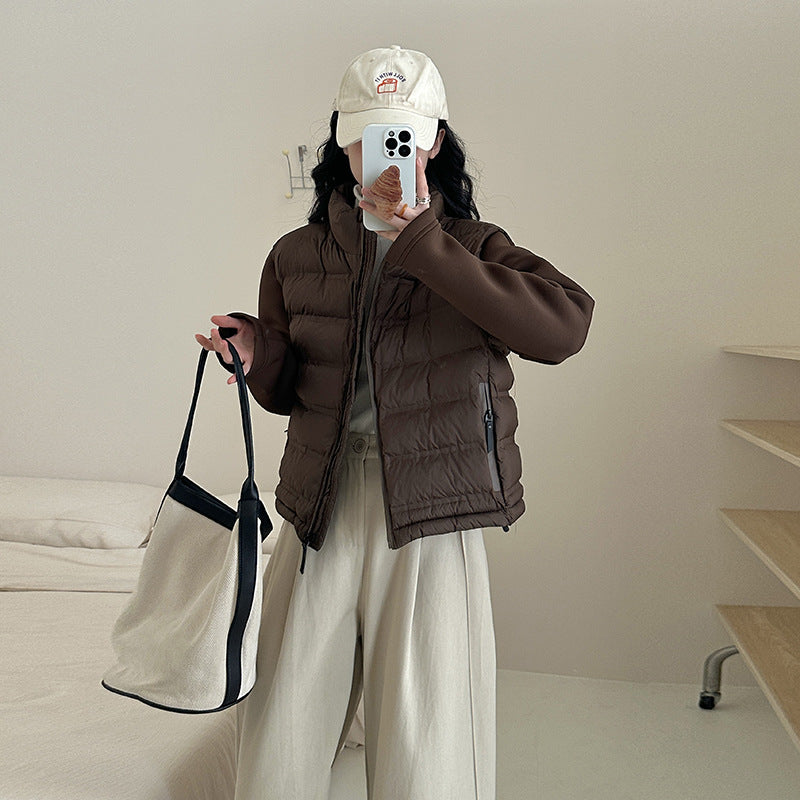 Damen Funktionale Pufferjacke mit Taschen und hohem Kragen EB