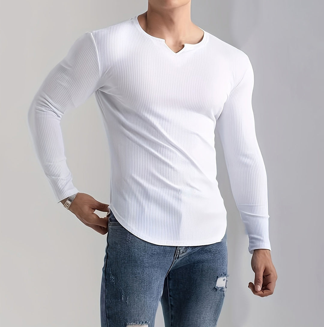 Herren Langarmshirt mit innovativer Rippstruktur EB