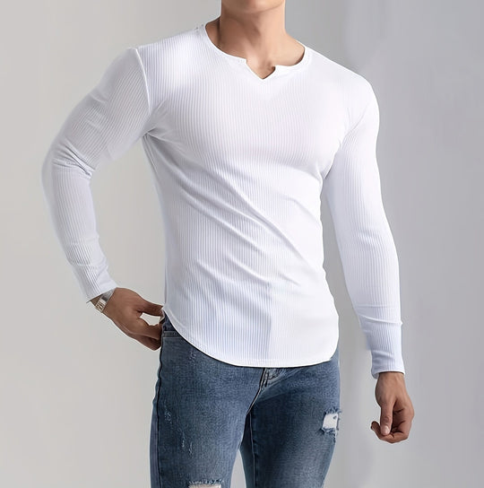 Herren Langarmshirt mit innovativer Rippstruktur EB