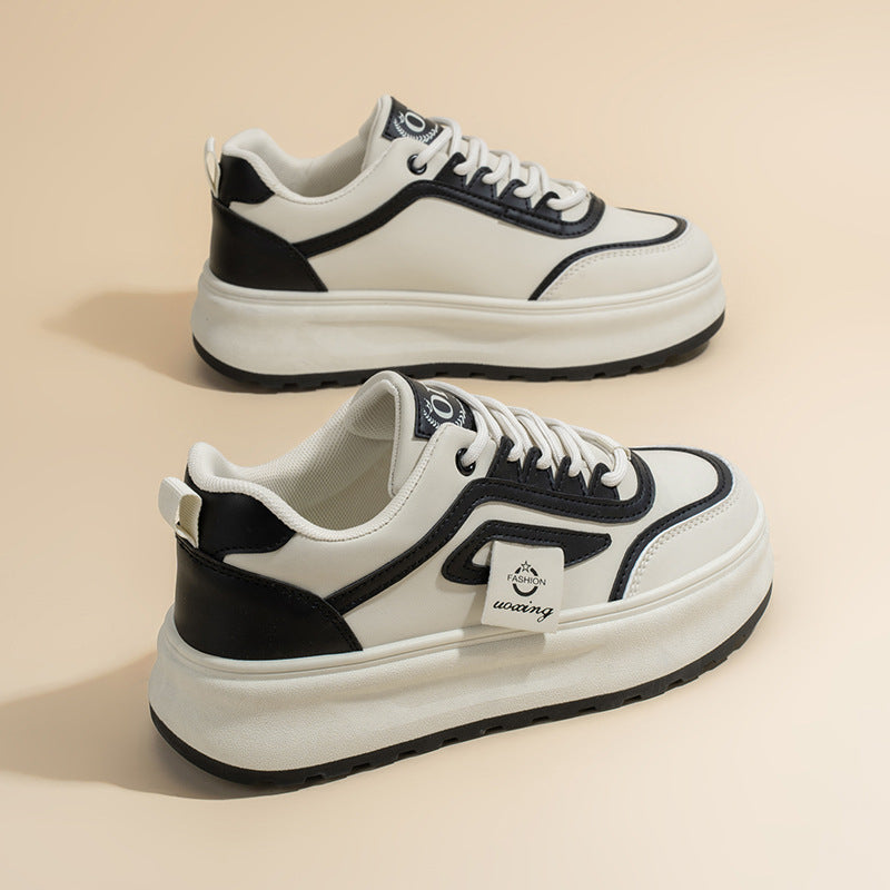Damen nan leichte Plateausneaker mit atmungsaktivem Mesh-Obermaterial, gepolstertem Fersenkragen und stoßdämpfender EVA-Sohle EB