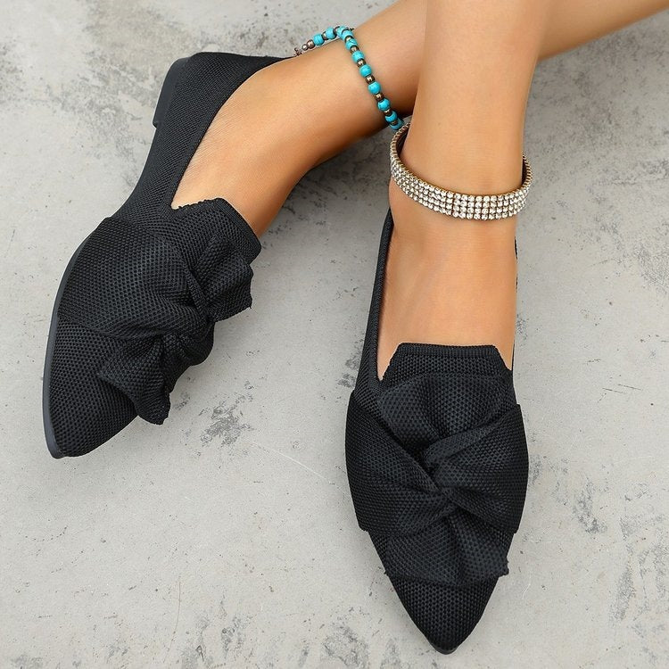 Damen Ballerinas mit großem Schleifendetail EB 1780917992