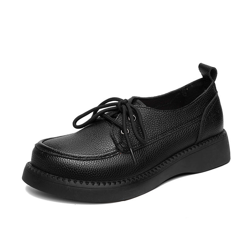Damen Bequeme Schnürschuhe aus hochwertigem Leder mit ergonomischem Fußbett EB