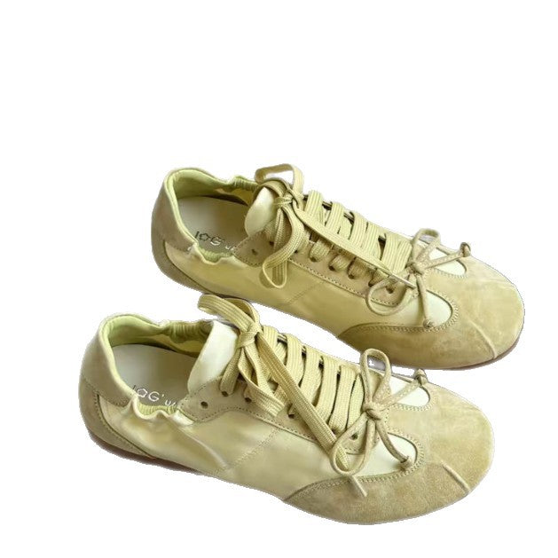 Damen modische Sneakers im Vintage-Look mit atmungsaktiver Oberflächenstruktur EB