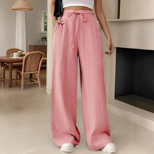 Damen Weite Freizeithose mit Kordelzug EB