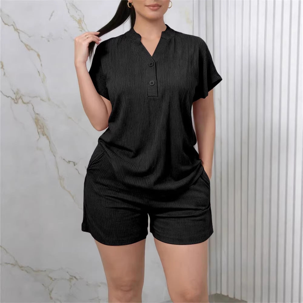 Damen Freizeit-Jumpsuit mit Knopfleiste und seitlichen Taschen EB