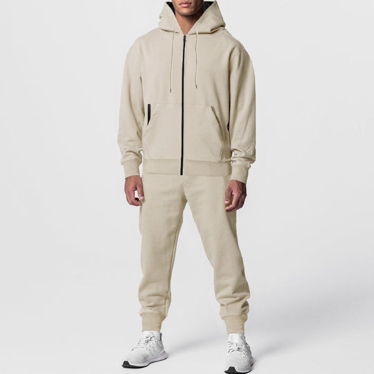 Herren nan zweiteiliges Trainingsset mit Reißverschluss-Kapuzenjacke und tapered Jogginghose EB