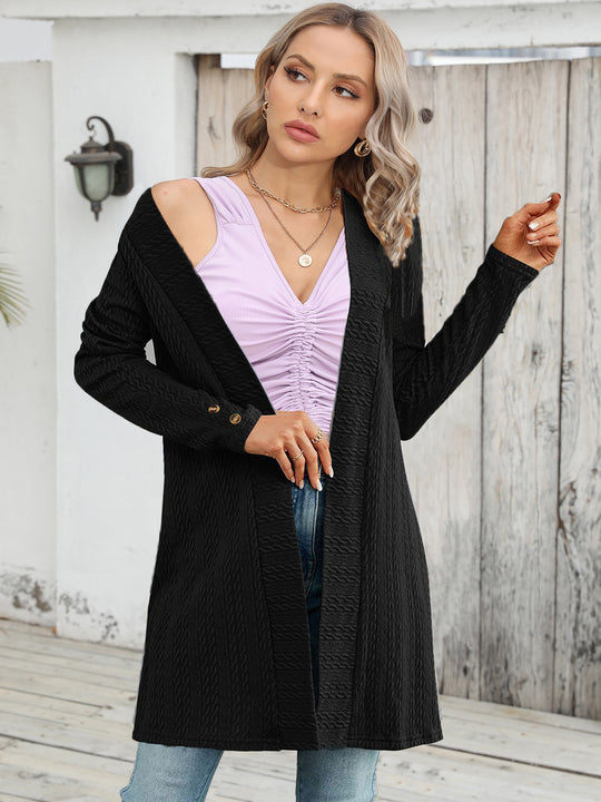 Damen Strickjacke mit strukturiertem Design und eleganten Knopfdetails EB