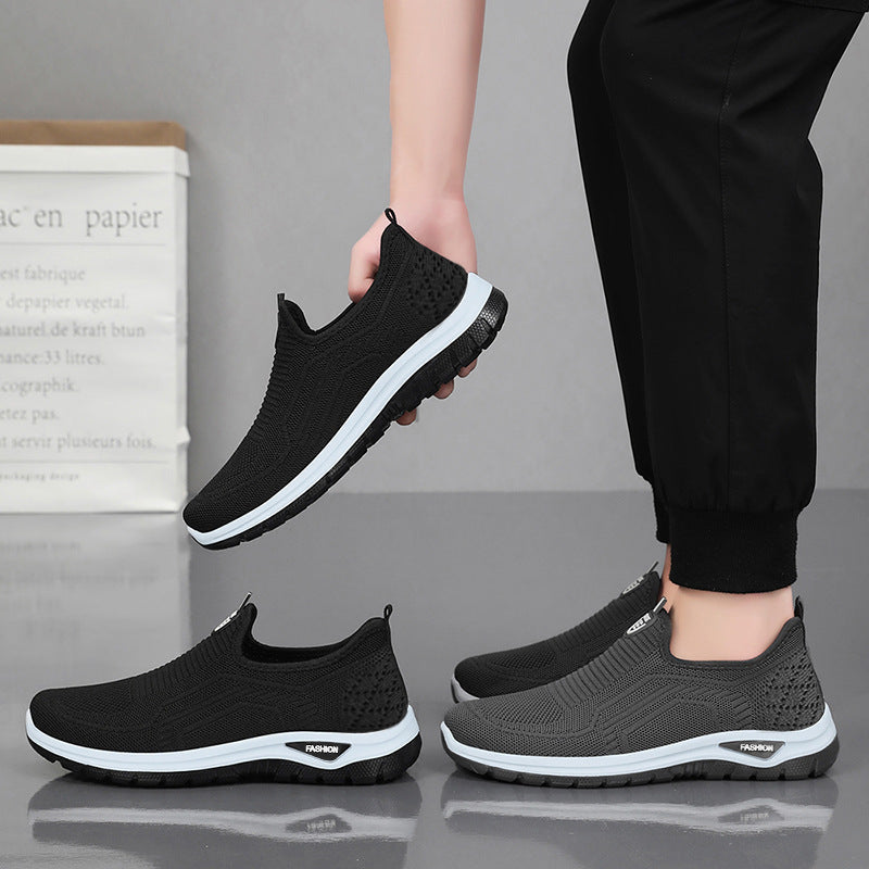 Damen Sportliche Slip-On Sneakers mit elastischem Obermaterial und rutschfester Sohle EB