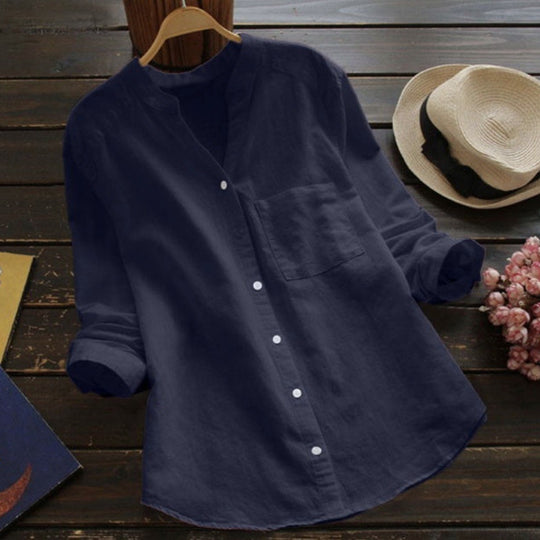 Damen Bluse mit eleganter Knopfleiste und moderner Passform EB