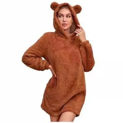 Damen Kuscheliger Hoodie mit Bärenohren EB