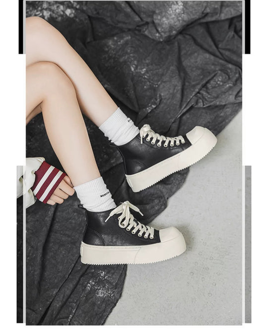 Damen Hohe Sneakers mit modischem Plateau und robustem Obermaterial EB