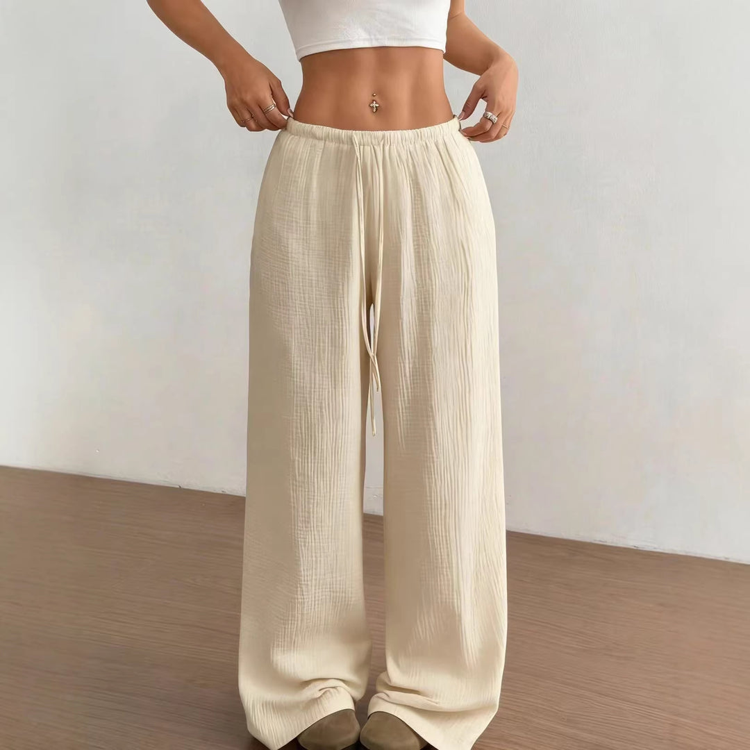 Damen weite, glänzende Palazzo-Hose EB