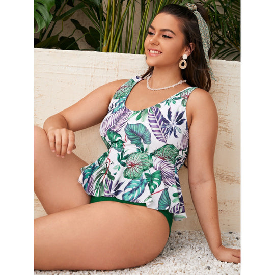 Damen tankini mit floralem Design und schmeichelndem Schnitt EB