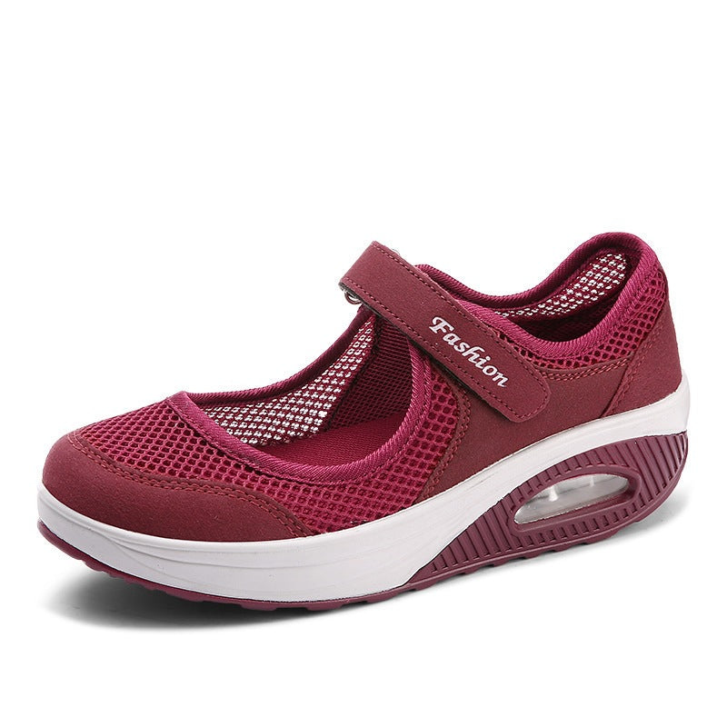 Damen Komfortable und modische Sneakers mit praktischen Klettverschluss EB